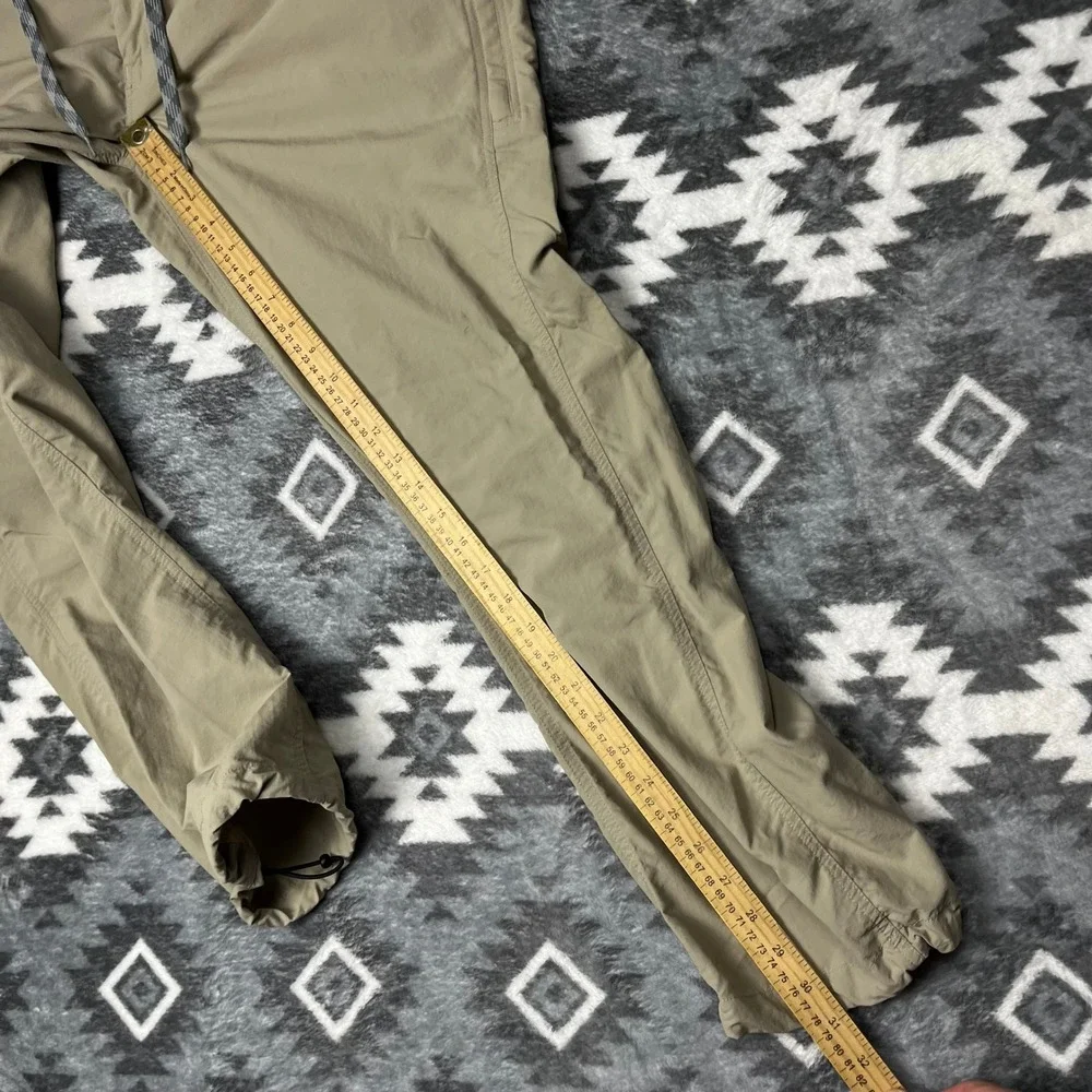 AFTCO Mens Fishing Pants Khaki Nylon Cargo Utility Drawstring Tan Size 36